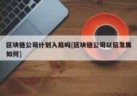 区块链公司计划入局吗[区块链公司以后发展如何]